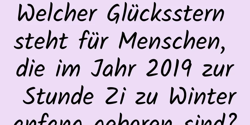 Welcher Glücksstern steht für Menschen, die im Jahr 2019 zur Stunde Zi zu Winteranfang geboren sind?