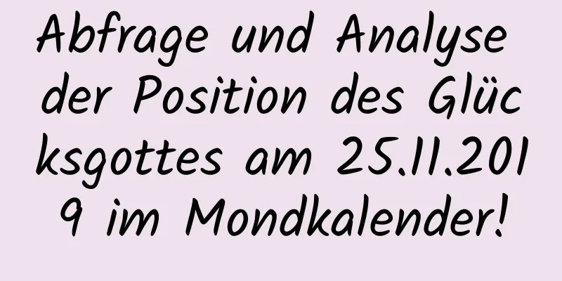 Abfrage und Analyse der Position des Glücksgottes am 25.11.2019 im Mondkalender!