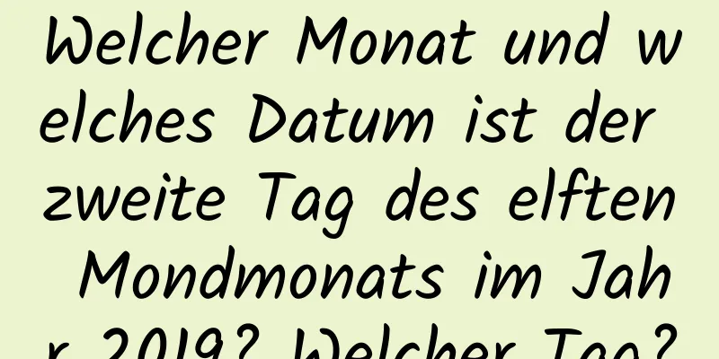 Welcher Monat und welches Datum ist der zweite Tag des elften Mondmonats im Jahr 2019? Welcher Tag?