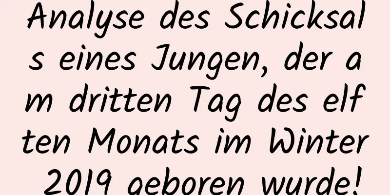 Analyse des Schicksals eines Jungen, der am dritten Tag des elften Monats im Winter 2019 geboren wurde!