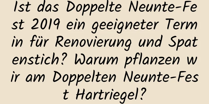 Ist das Doppelte Neunte-Fest 2019 ein geeigneter Termin für Renovierung und Spatenstich? Warum pflanzen wir am Doppelten Neunte-Fest Hartriegel?