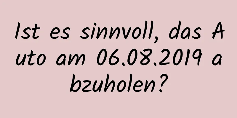 Ist es sinnvoll, das Auto am 06.08.2019 abzuholen?