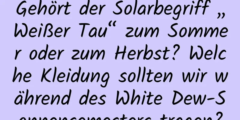 Gehört der Solarbegriff „Weißer Tau“ zum Sommer oder zum Herbst? Welche Kleidung sollten wir während des White Dew-Sonnensemesters tragen?