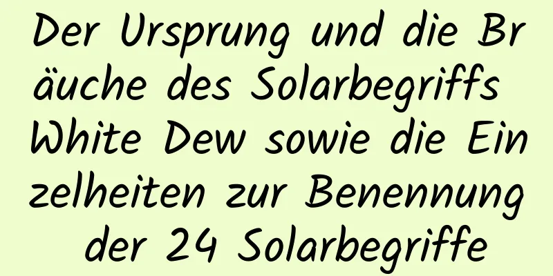 Der Ursprung und die Bräuche des Solarbegriffs White Dew sowie die Einzelheiten zur Benennung der 24 Solarbegriffe