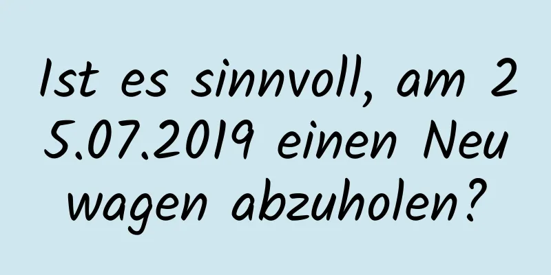 Ist es sinnvoll, am 25.07.2019 einen Neuwagen abzuholen?