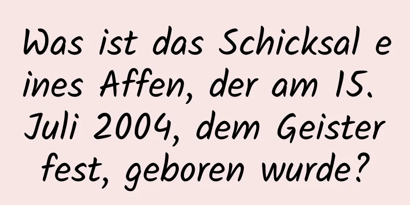 Was ist das Schicksal eines Affen, der am 15. Juli 2004, dem Geisterfest, geboren wurde?