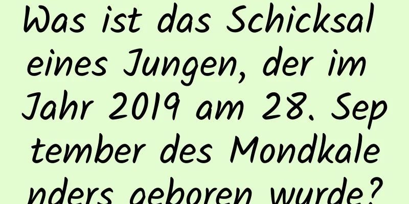 Was ist das Schicksal eines Jungen, der im Jahr 2019 am 28. September des Mondkalenders geboren wurde?