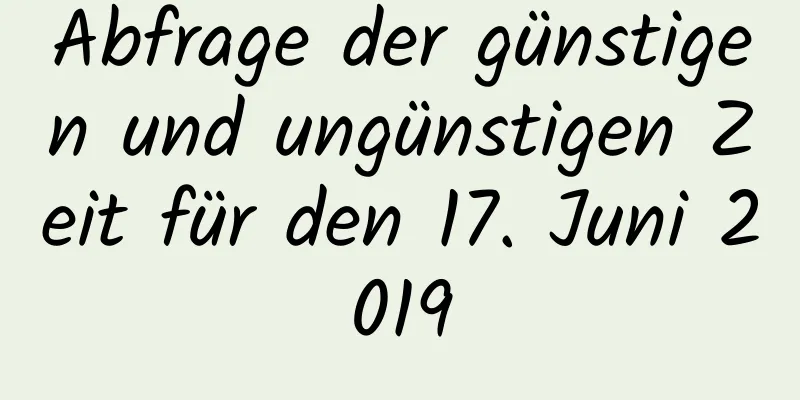 Abfrage der günstigen und ungünstigen Zeit für den 17. Juni 2019