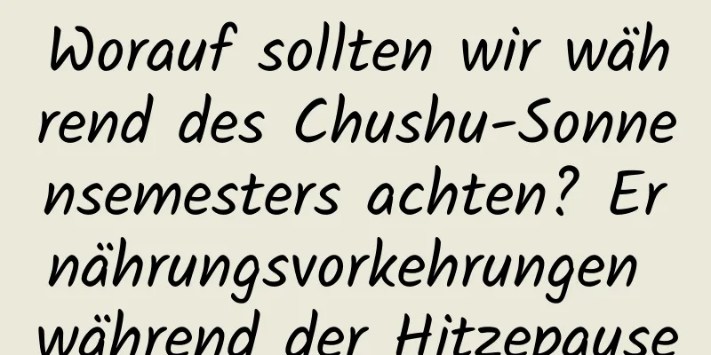 Worauf sollten wir während des Chushu-Sonnensemesters achten? Ernährungsvorkehrungen während der Hitzepause