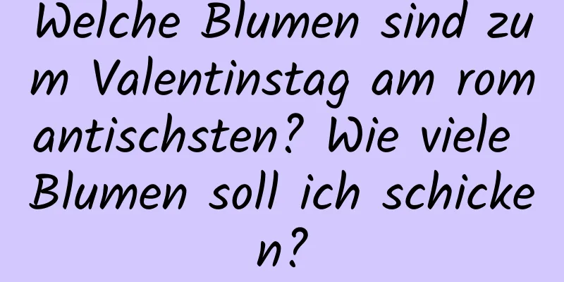 Welche Blumen sind zum Valentinstag am romantischsten? Wie viele Blumen soll ich schicken?