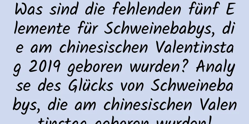 Was sind die fehlenden fünf Elemente für Schweinebabys, die am chinesischen Valentinstag 2019 geboren wurden? Analyse des Glücks von Schweinebabys, die am chinesischen Valentinstag geboren wurden!