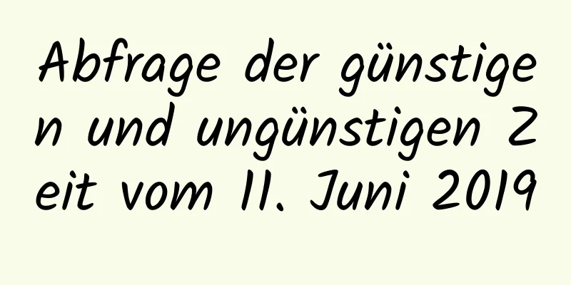 Abfrage der günstigen und ungünstigen Zeit vom 11. Juni 2019