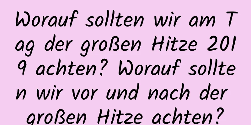 Worauf sollten wir am Tag der großen Hitze 2019 achten? Worauf sollten wir vor und nach der großen Hitze achten?