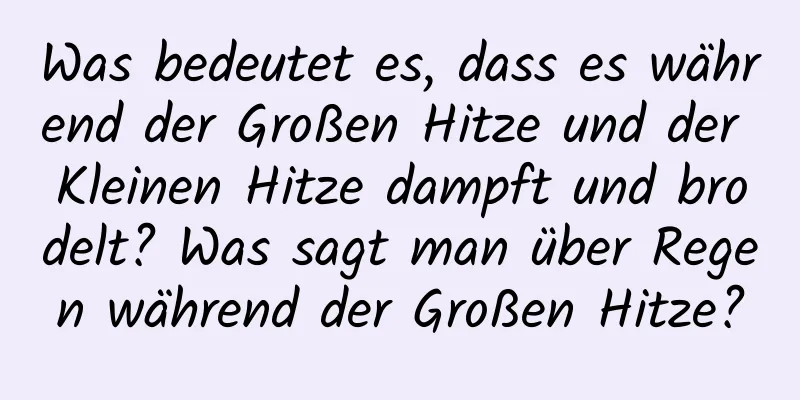 Was bedeutet es, dass es während der Großen Hitze und der Kleinen Hitze dampft und brodelt? Was sagt man über Regen während der Großen Hitze?