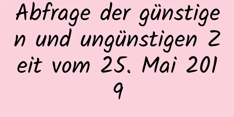 Abfrage der günstigen und ungünstigen Zeit vom 25. Mai 2019