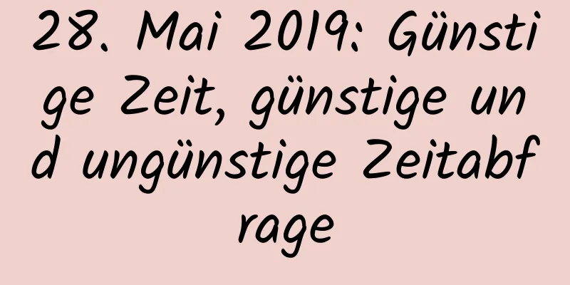 28. Mai 2019: Günstige Zeit, günstige und ungünstige Zeitabfrage