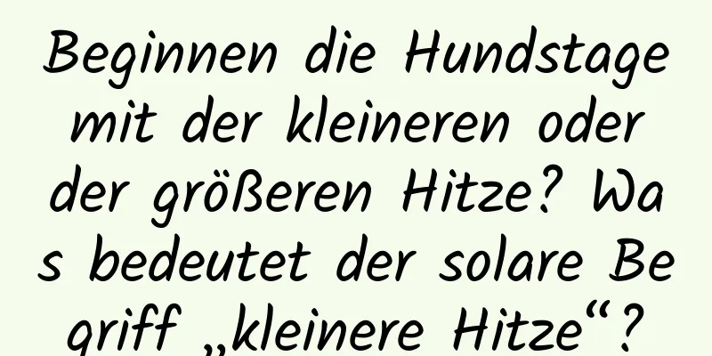 Beginnen die Hundstage mit der kleineren oder der größeren Hitze? Was bedeutet der solare Begriff „kleinere Hitze“?