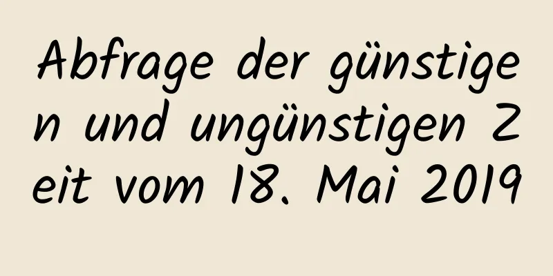 Abfrage der günstigen und ungünstigen Zeit vom 18. Mai 2019