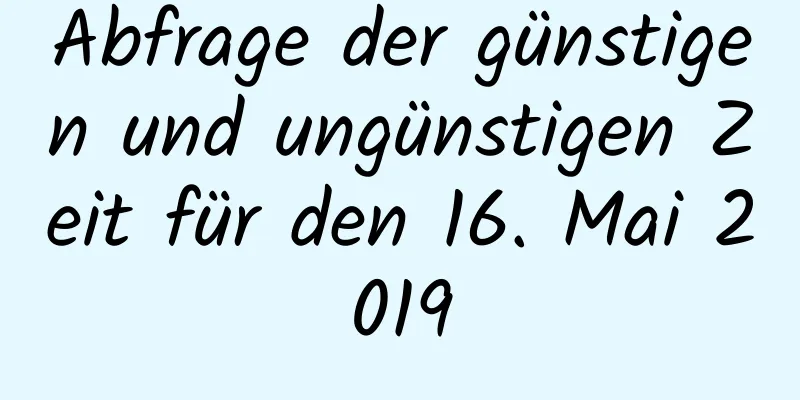 Abfrage der günstigen und ungünstigen Zeit für den 16. Mai 2019