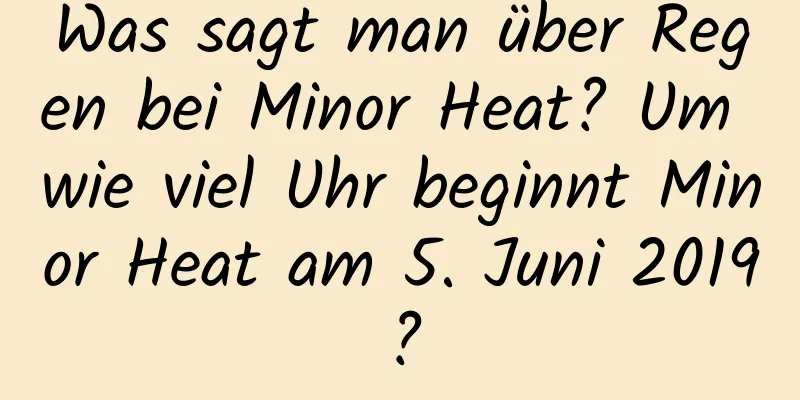 Was sagt man über Regen bei Minor Heat? Um wie viel Uhr beginnt Minor Heat am 5. Juni 2019?