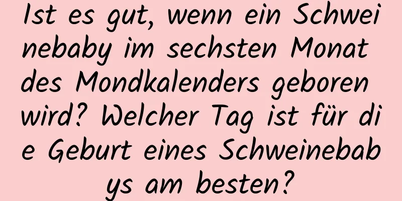 Ist es gut, wenn ein Schweinebaby im sechsten Monat des Mondkalenders geboren wird? Welcher Tag ist für die Geburt eines Schweinebabys am besten?