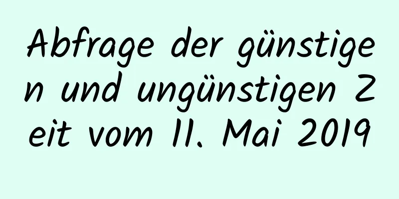 Abfrage der günstigen und ungünstigen Zeit vom 11. Mai 2019