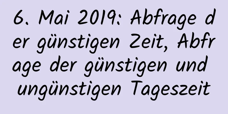 6. Mai 2019: Abfrage der günstigen Zeit, Abfrage der günstigen und ungünstigen Tageszeit