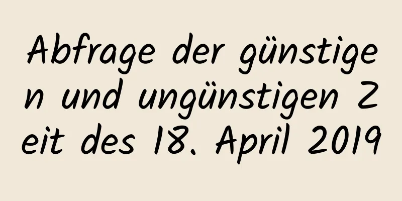 Abfrage der günstigen und ungünstigen Zeit des 18. April 2019