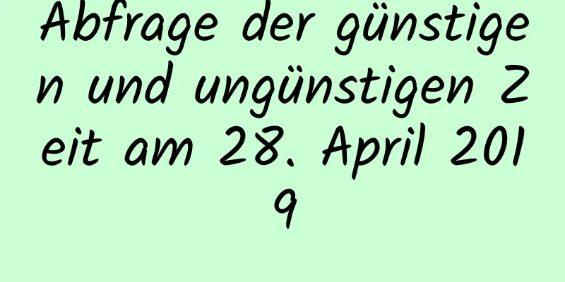 Abfrage der günstigen und ungünstigen Zeit am 28. April 2019