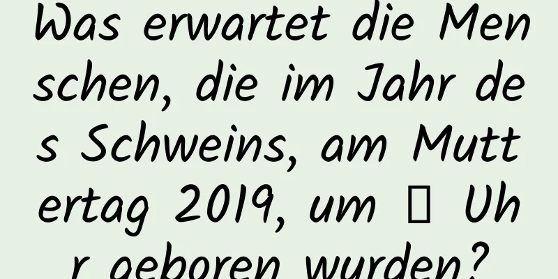 Was erwartet die Menschen, die im Jahr des Schweins, am Muttertag 2019, um 酉 Uhr geboren wurden?