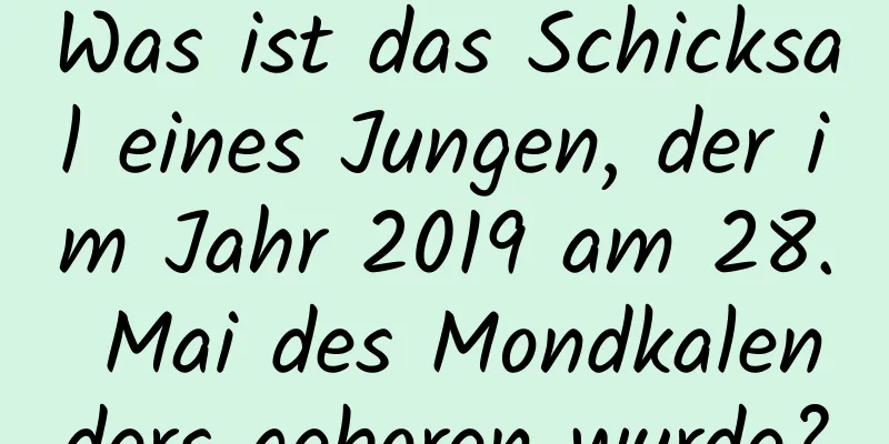 Was ist das Schicksal eines Jungen, der im Jahr 2019 am 28. Mai des Mondkalenders geboren wurde?