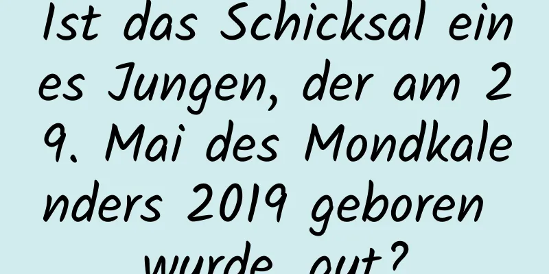 Ist das Schicksal eines Jungen, der am 29. Mai des Mondkalenders 2019 geboren wurde, gut?