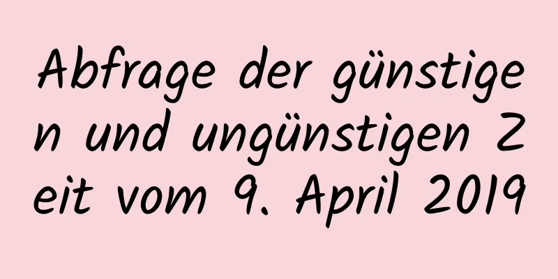 Abfrage der günstigen und ungünstigen Zeit vom 9. April 2019