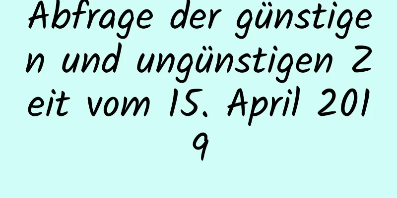 Abfrage der günstigen und ungünstigen Zeit vom 15. April 2019