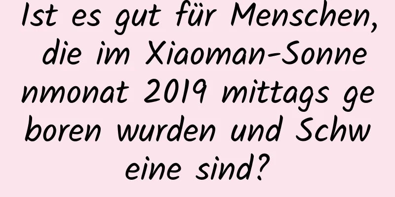 Ist es gut für Menschen, die im Xiaoman-Sonnenmonat 2019 mittags geboren wurden und Schweine sind?