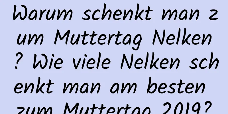 Warum schenkt man zum Muttertag Nelken? Wie viele Nelken schenkt man am besten zum Muttertag 2019?