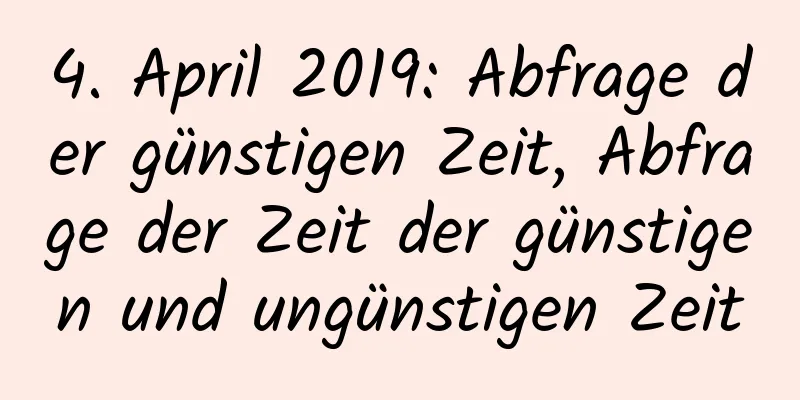 4. April 2019: Abfrage der günstigen Zeit, Abfrage der Zeit der günstigen und ungünstigen Zeit