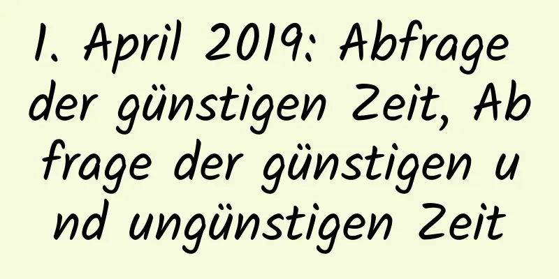 1. April 2019: Abfrage der günstigen Zeit, Abfrage der günstigen und ungünstigen Zeit