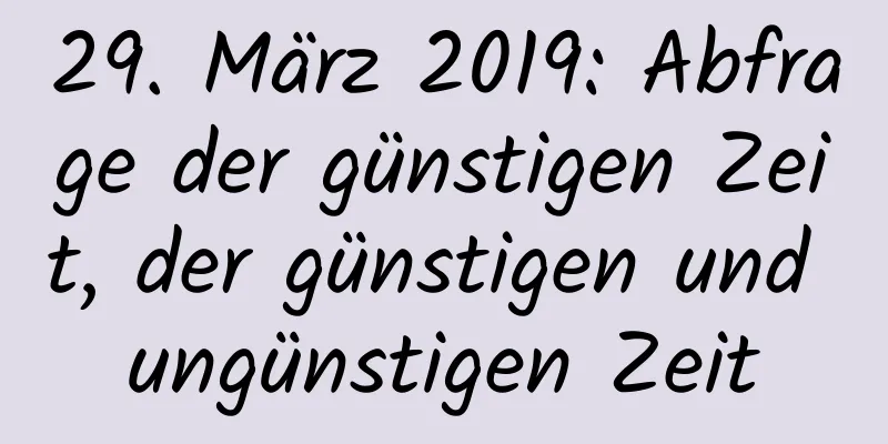 29. März 2019: Abfrage der günstigen Zeit, der günstigen und ungünstigen Zeit