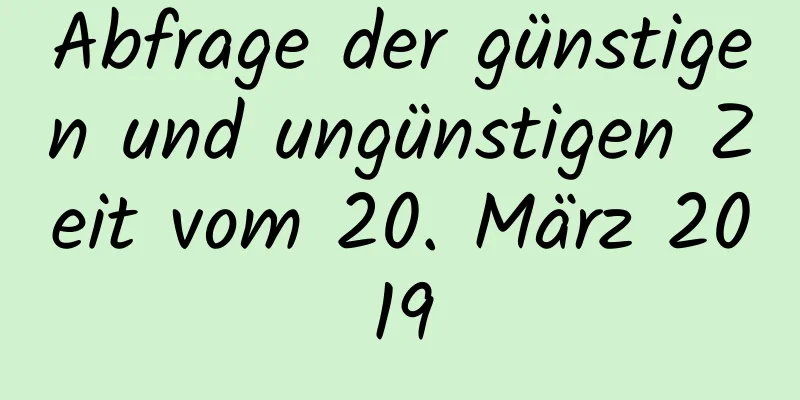 Abfrage der günstigen und ungünstigen Zeit vom 20. März 2019