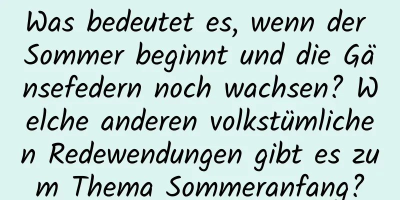 Was bedeutet es, wenn der Sommer beginnt und die Gänsefedern noch wachsen? Welche anderen volkstümlichen Redewendungen gibt es zum Thema Sommeranfang?