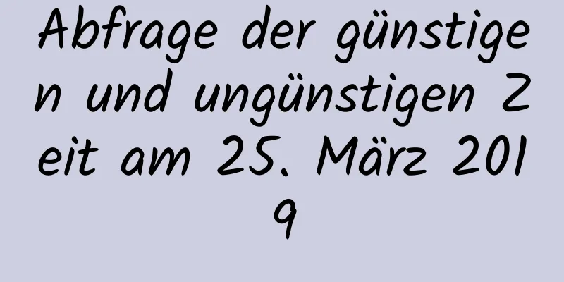 Abfrage der günstigen und ungünstigen Zeit am 25. März 2019