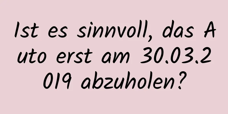 Ist es sinnvoll, das Auto erst am 30.03.2019 abzuholen?