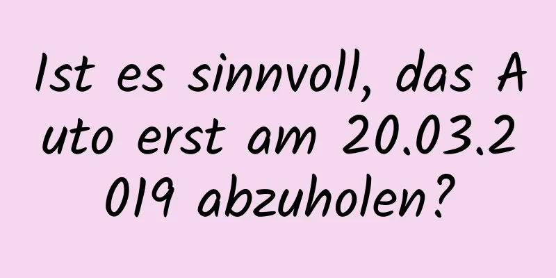 Ist es sinnvoll, das Auto erst am 20.03.2019 abzuholen?