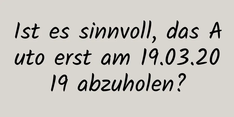 Ist es sinnvoll, das Auto erst am 19.03.2019 abzuholen?