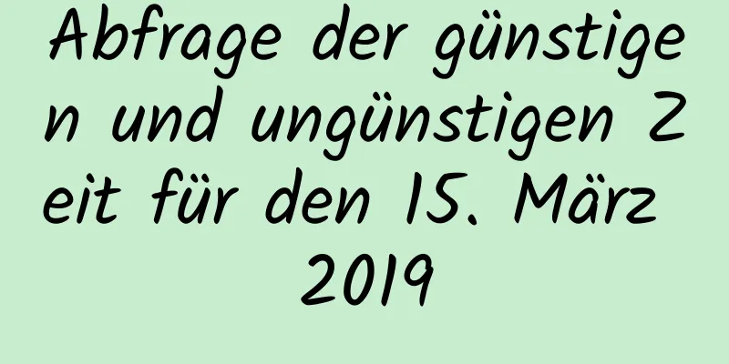 Abfrage der günstigen und ungünstigen Zeit für den 15. März 2019