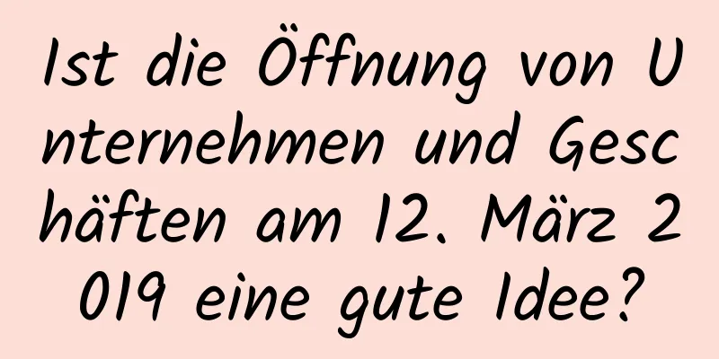 Ist die Öffnung von Unternehmen und Geschäften am 12. März 2019 eine gute Idee?