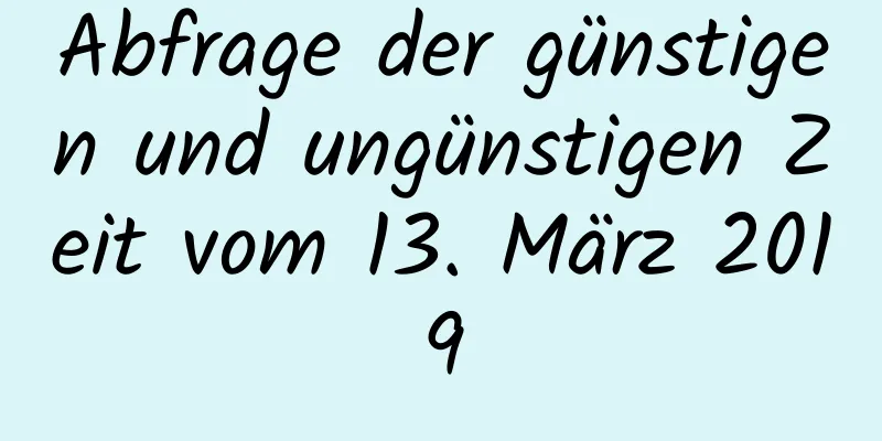 Abfrage der günstigen und ungünstigen Zeit vom 13. März 2019