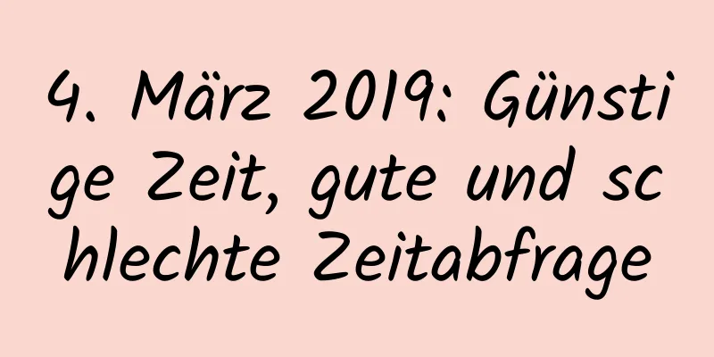 4. März 2019: Günstige Zeit, gute und schlechte Zeitabfrage