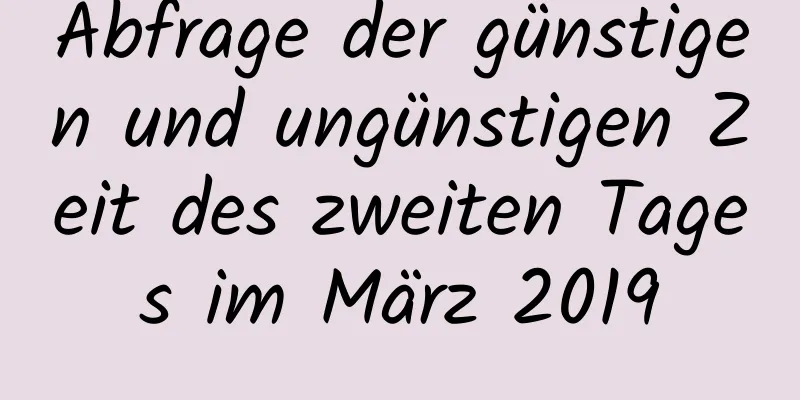 Abfrage der günstigen und ungünstigen Zeit des zweiten Tages im März 2019